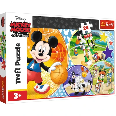 Trefl 24 Maxi - Disney Mickey Mouse - Czas na sport!
