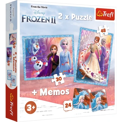 Trefl 2w1 + memos - Tajemnicza kraina / Disney Frozen 2