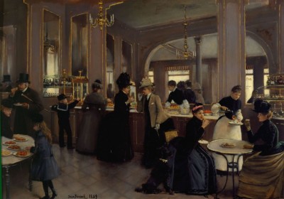 Grafika 1000 - Jean Beraud : La Patisserie Gloppe sur les Champs-Elysees - Paris, 1889