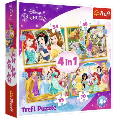 Trefl 4w1 - Disney Princess -  Szczęśliwy dzień