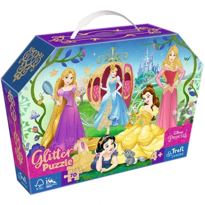Trefl 70 Glitter - Wesołe Księżniczki, Disney Princess