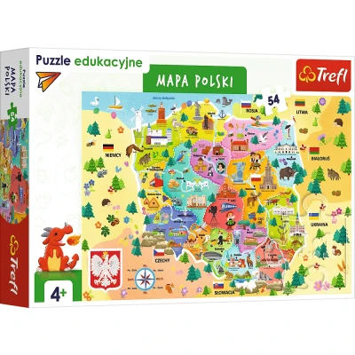 Trefl 54 -  Puzzle edukacyjne - Mapa Polski