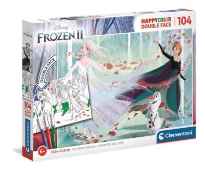 Clementoni 104 Double Face HappyColor Frozen 2