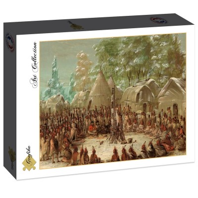 Grafika 2000 - George Catlin: La Salle's Party Feasted in the Illinois Village. January 2, 1680, 1847-1848