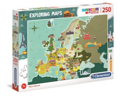 Clementoni 250 Mapa Europy Słynne Budowle