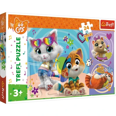 Trefl 24 Maxi - Wesołe kotki / Rainbow 44 cats