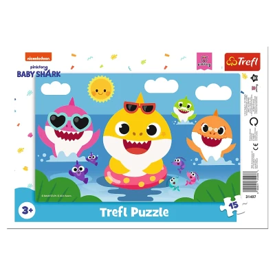 Trefl 15 Ramkowe - Wesołe rekiny / Baby Shark