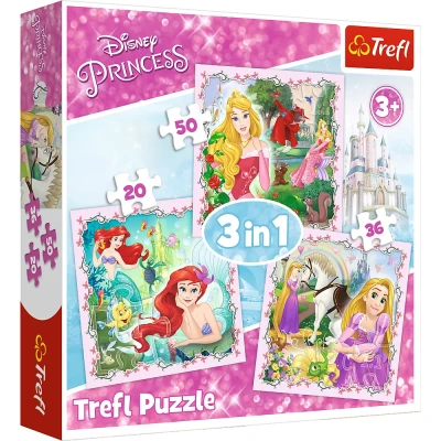 Trefl 3w1 - Roszpunka, Aurora i Arielka / Disney Princess