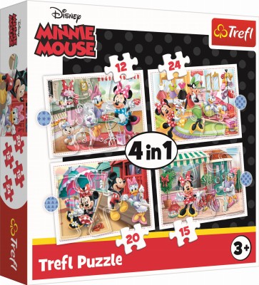 Trefl 4w1 (12,15,20,24) - Minnie z przyjaciółmi / Disney Minnie