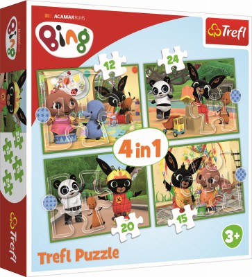Trefl 4w1 (12,15,20,24) - Wesoły dzień Binga