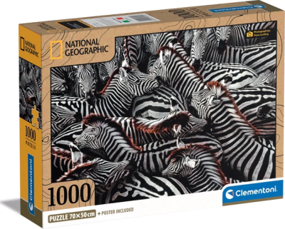 Clementoni 1000 - Compact National Geographic, Zebras in Holding Pen