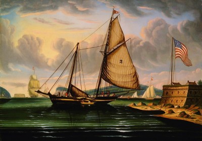 Grafika 1000 - Thomas Chambers : New York Harbor with Pilot Boat