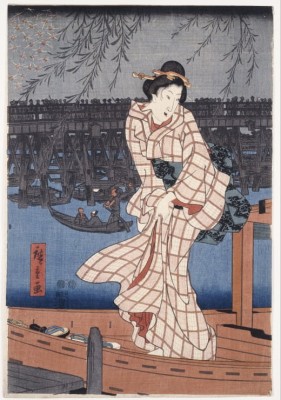 Grafika 1000 - Utagawa Hiroshige: Evening on the Sumida River, 1847-1848