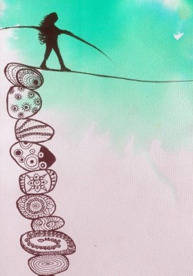 Grafika 1000 - Woman Tightrope Walker