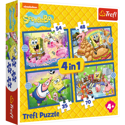 Trefl 4w1 (35, 48, 54, 70) - SpongeBob, Podwodne życie SpongeBoba