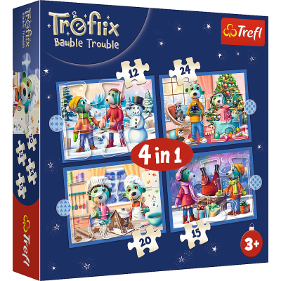 Trefl 4w1 (35, 48, 54, 70) - Rodzina Treflików, U Treflików pada śnieg
