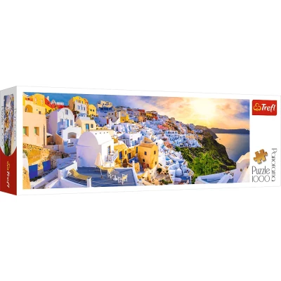 Trefl 1000 panorama - Zachód słońca na Santorini, Grecja