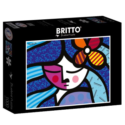 Bluebird 1000 - Romero Britto - Girl with flower