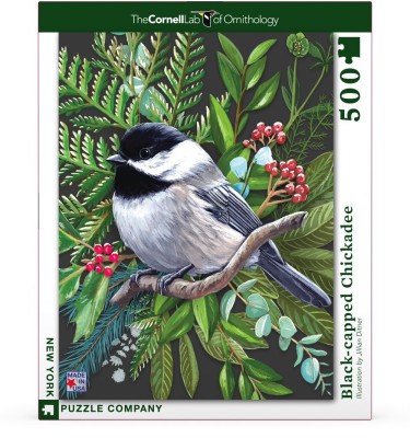 New York Puzzle Company 500 XXL - Cornell Lab of Ornithology, Black-capped Chickadee