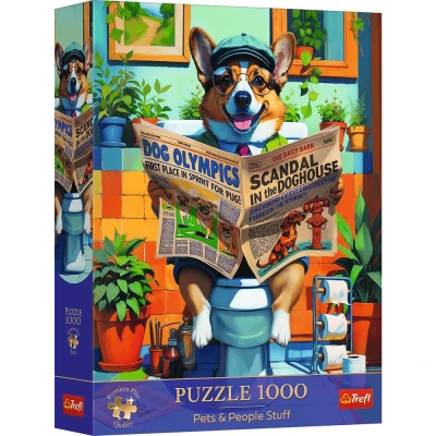 Trefl 1000 - Premium Plus, Pets & People Stuff (Corgi w Toalecie)