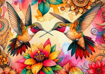 Enjoy Puzzle 1000 - Bambi / Disney, Hummingbird Haven