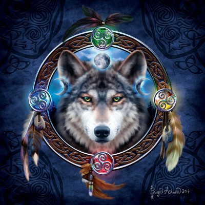 SunsOut 1000 - Brigid Ashwood - Celtic Wolf Guide