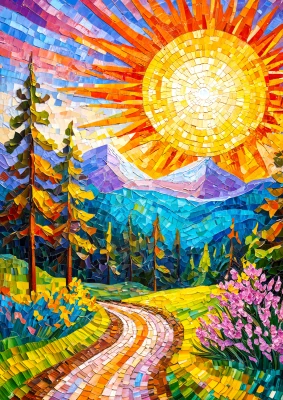 Enjoy Puzzle 1000 - Mosaic Sunrise