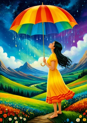 Enjoy Puzzle 1000 - Rainbow Umbrella