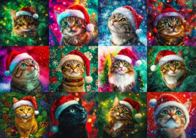 Enjoy Puzzle 1000 - Santa Cats