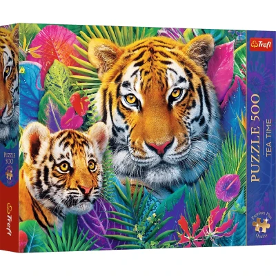 Trefl 500 Premium Plus - Tea Time: Tygrysy w dżungli