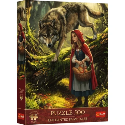 Trefl 500 Premium Plus - Enchanted Fairy Tales: Czerwony Kapturek i Wilk