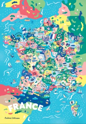 Grafika 1000 - Antoine Corbineau, Map of France
