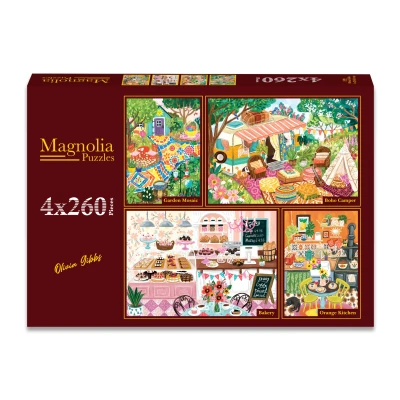 Magnolia 4x260 - Olivia Gibbs, Garden Mosaic - Boho Camper - Bakery - Orange Kitchen