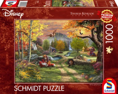 Schmidt 1000 - Thomas Kinkade, Disney Dreams Collection - The Fox and the Hound, Cap und Capper