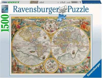 Ravensburger 1500 - Ancient World Map, 1594 (Historyczna Mapa Świata 1594)