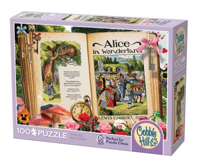Cobble Hill 100 XXL - Puzzle Chess, Once Upon a Time - Alice in Wonderland