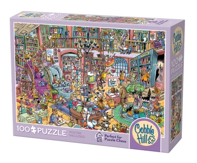 Cobble Hill 100 XXL - Puzzle Chess, Bookshop Bedlam