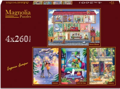Magnolia 4x260 - Evgenia Lumfur: Sweet Home, Lovers, Girl and Cats, Bakery