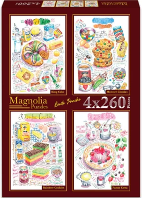 Magnolia 4x260 - Lucile Prache: Ring Cake, Monster Cookies, Rainbow Cookies, Panna Cotta
