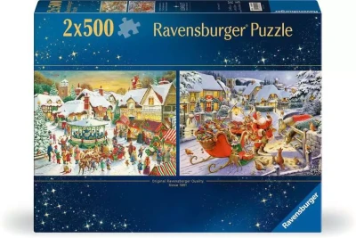Ravensburger 2x500 - Christmas Collection No.1 Christmas Market & Santa's Christmas Supper