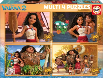 Educa 4w1 (50 + 80 + 100 + 150) - Multi 4 Puzzles: Vaiana 2