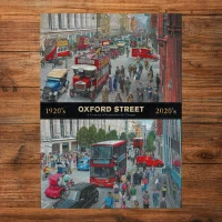 G7182_Oxford_Street_Through_the_Decades_Portrait_1000_puzzle_with_Wood_background.webp