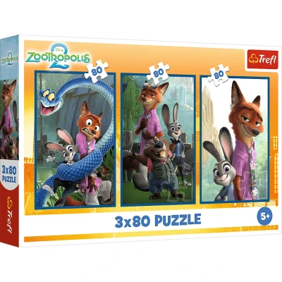 Trefl  3x80 - Disney Zootopia, Zwierzakowe śledztwo