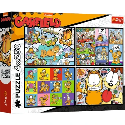 Trefl 4 x 250 - Garfield nie lubi poniedziałków