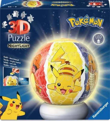 Ravensburger 3D 72 Puzzle - NightLight Pokemon (Świecąca Kula)