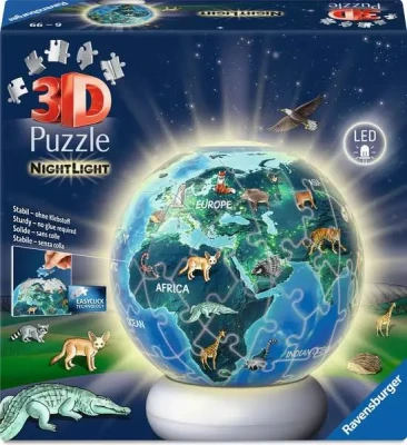 Ravensburger 3D 72 Puzzle - NightLight Earth at Night (Świecąca Kula)