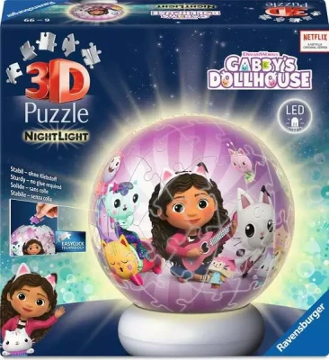 Ravensburger 3D 72 Puzzle - NightLight Gabby's Dollhouse (Świecąca Kula)