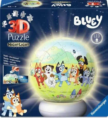 Ravensburger 3D 72 Puzzle - NightLight Bluey (Świecąca Kula)