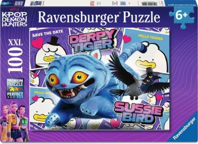 Ravensburger 100 XXL - KPop Demon Hunters - Derpy Tiger & Sussie Bird