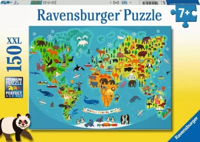 Ravensburger 150 XXL - Mapa świata zwierząt